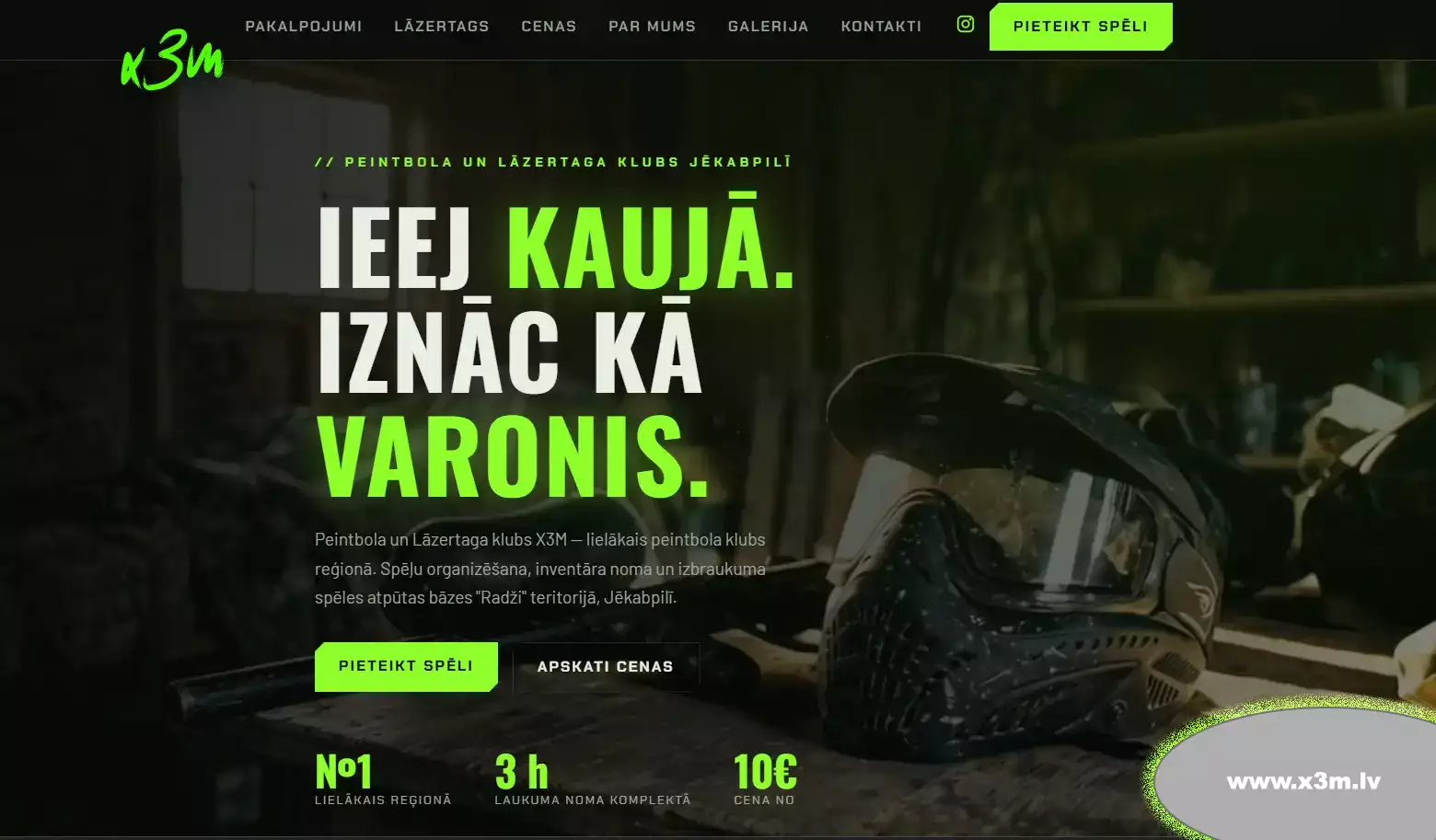 x3m.lv — Reklamix izstrādātas mājaslapas piemērs