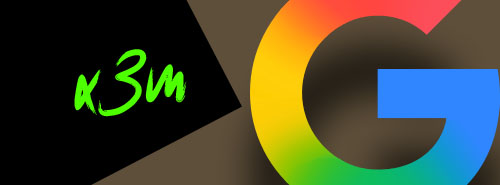x3m logo un Google G — nokļūšana Google meklēšanas TOP